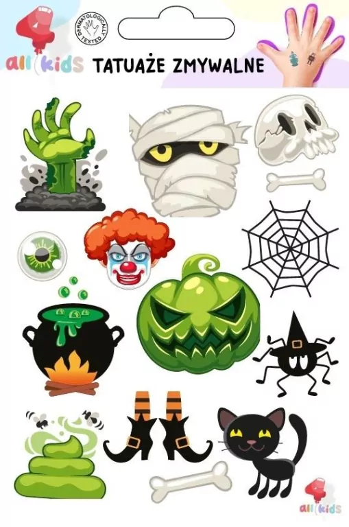 Tatuaże zmywalne dla dzieci Halloween 3 - tantis.pl