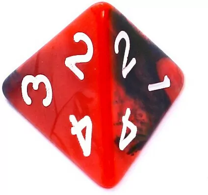 Komplet kości RPG. Czerwono-czarne. Dwukolorowe. REBEL - tantis.pl