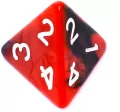 Komplet kości RPG. Czerwono-czarne. Dwukolorowe. REBEL - tantis.pl