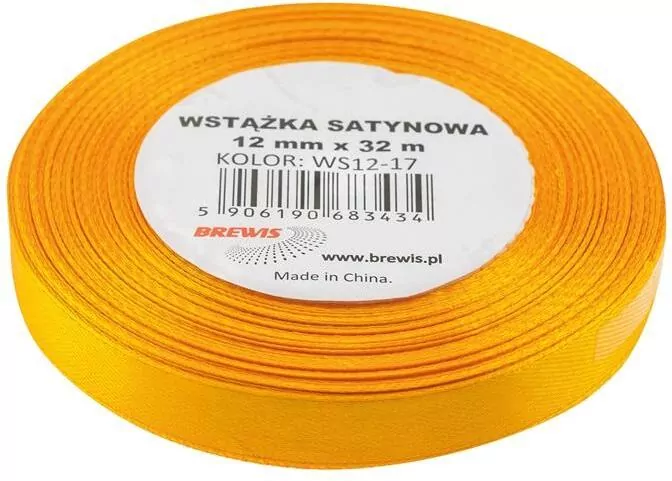 Wstążka satynowa żonkilowa 12mmx32m - tantis.pl