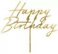 Topper na tort Happy Birthday złoty 18x16,5cm - tantis.pl