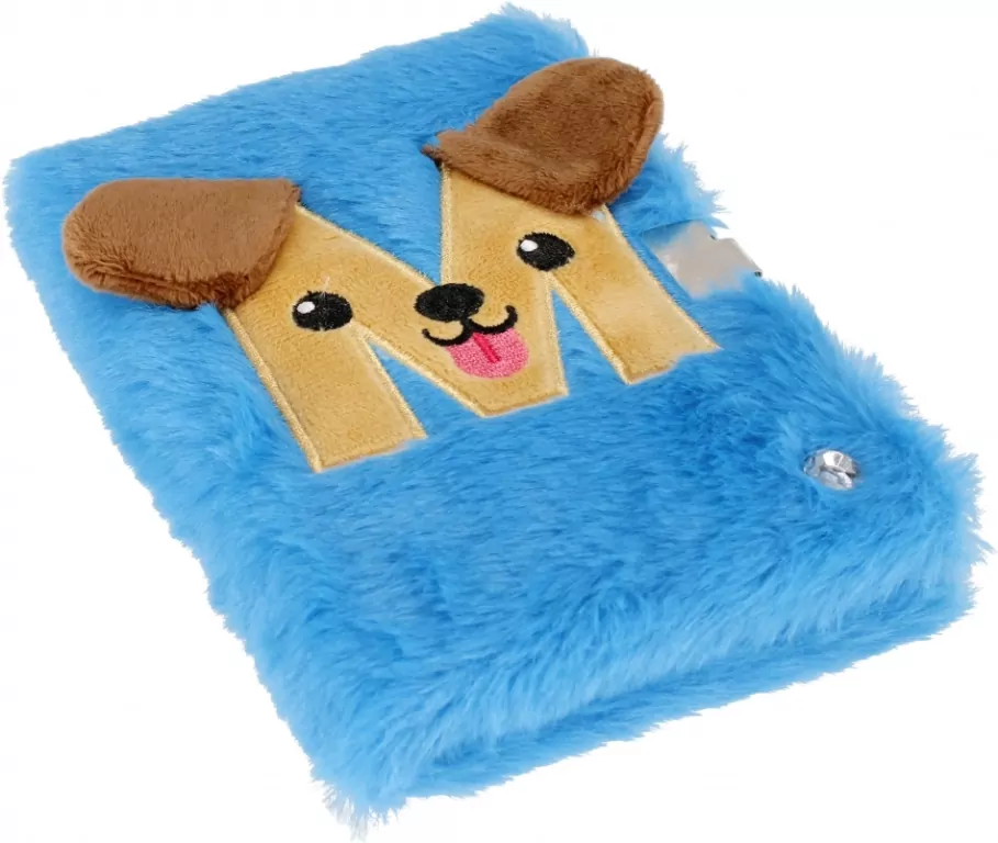 Pamiętnik pluszowy zamykany Blue M świecący - tantis.pl