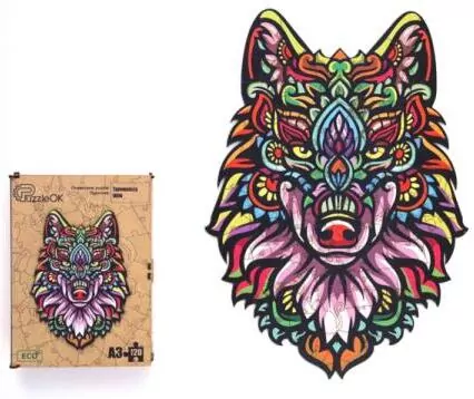 Puzzle drewniane eko 120. Tajemniczy wilk