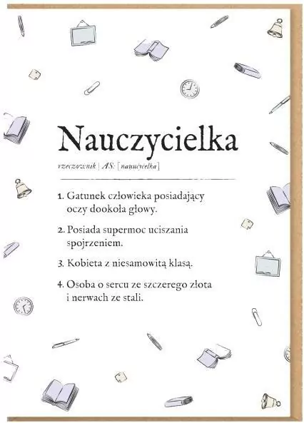 Karnet okolicznościowy Nauczycielka - tantis.pl