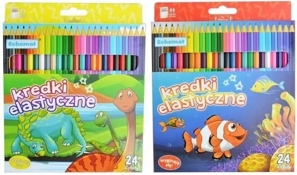 Kredki elastyczne. 24 kolory. Mix - tantis.pl