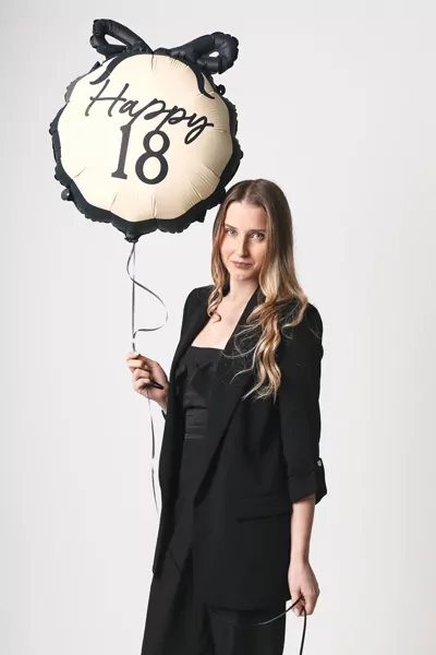 Balon foliowy pastylka Happy 18 47,5x45cm - tantis.pl