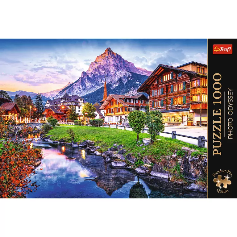 Puzzle 1000. Alpejskie miasteczko Szwajcaria. 10854 - tantis.pl