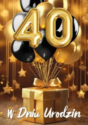 Karnet B6 3D Urodziny 40
