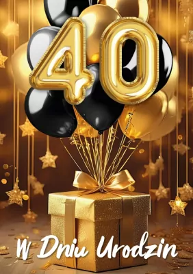 Karnet B6 3D Urodziny 40