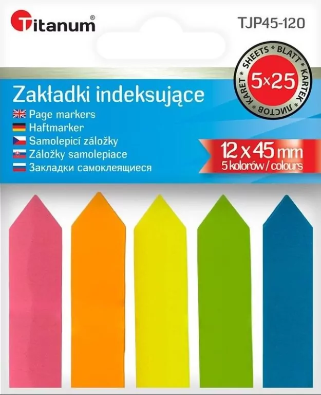 Zakładki indeksujące fluo 12x45mm - tantis.pl