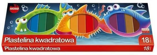 Plastelina kwadratowa 18 kolorów MONA