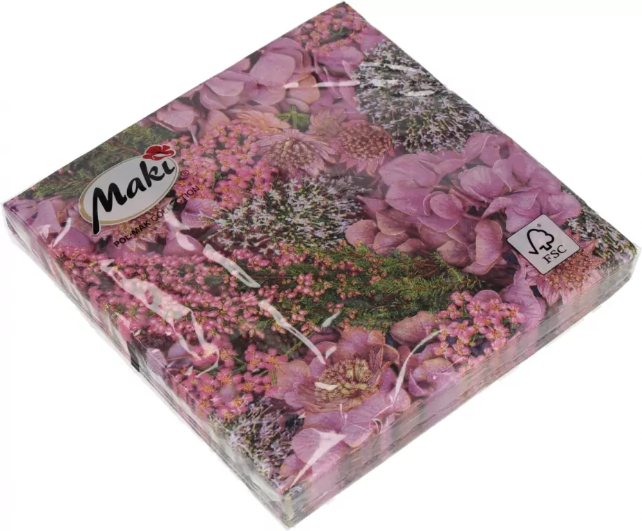 SERWETKA PAP 3W 330X330 KWIAT FIOL PM OP - tantis.pl