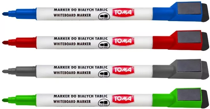 Marker do tablic. 4 kolory + magnes + ścierak - tantis.pl
