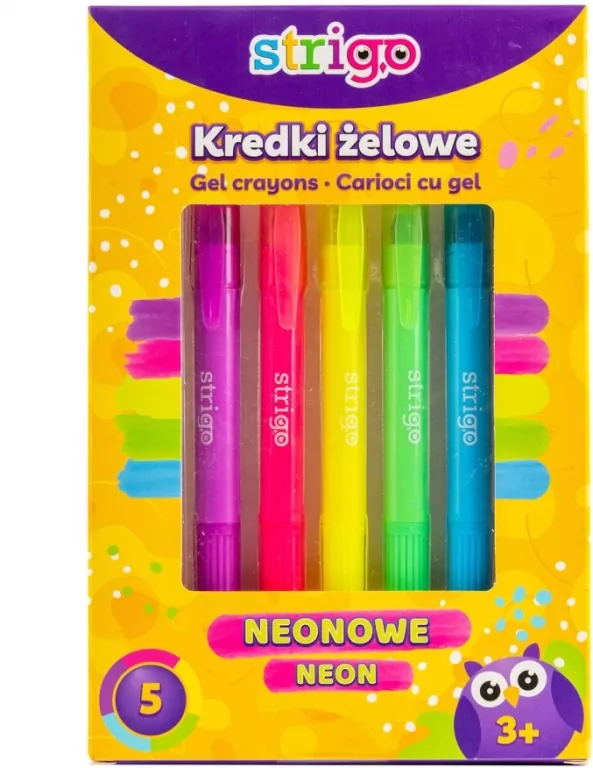 Kredki żelowe neonowe. 5 kolorów - tantis.pl