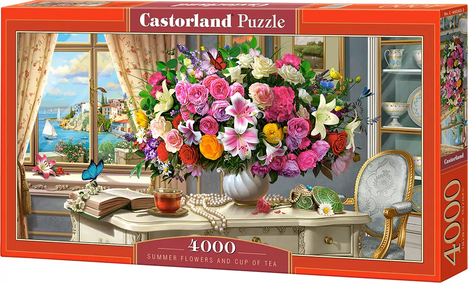 Puzzle 4000. Summer Flowers and Cup of Tea - tantis.pl