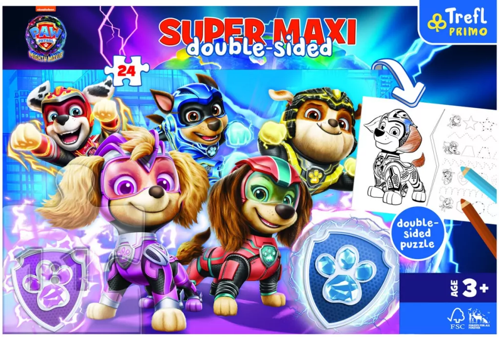 Puzzle Super Maxi 24. Psia drużyna w akcji. Psi Patrol - tantis.pl