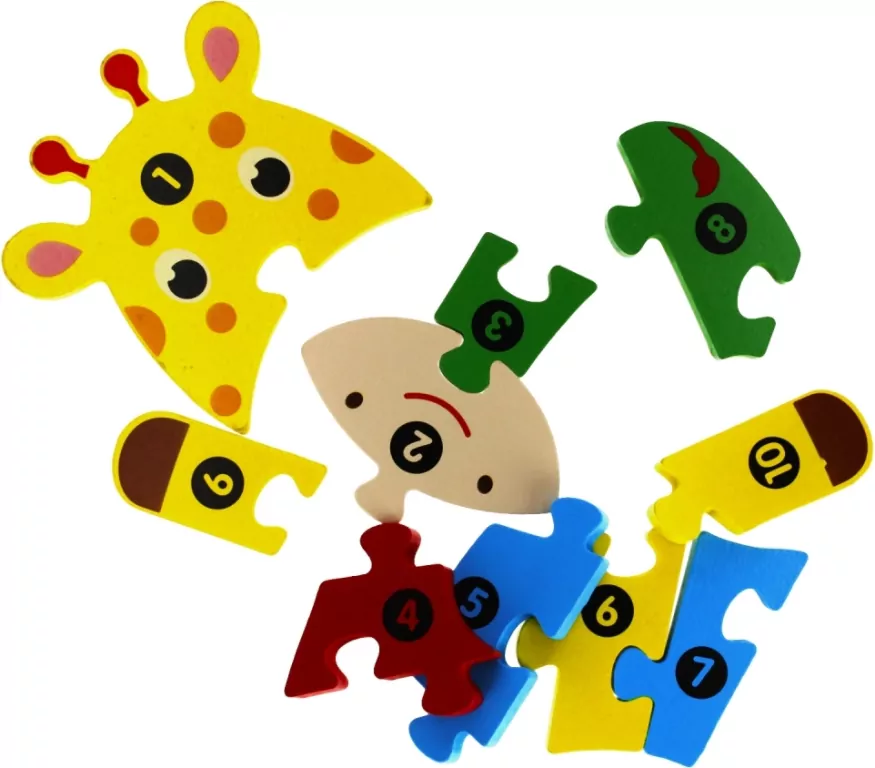 Układanka drewniana Żyrafa. 10 elementów - tantis.pl