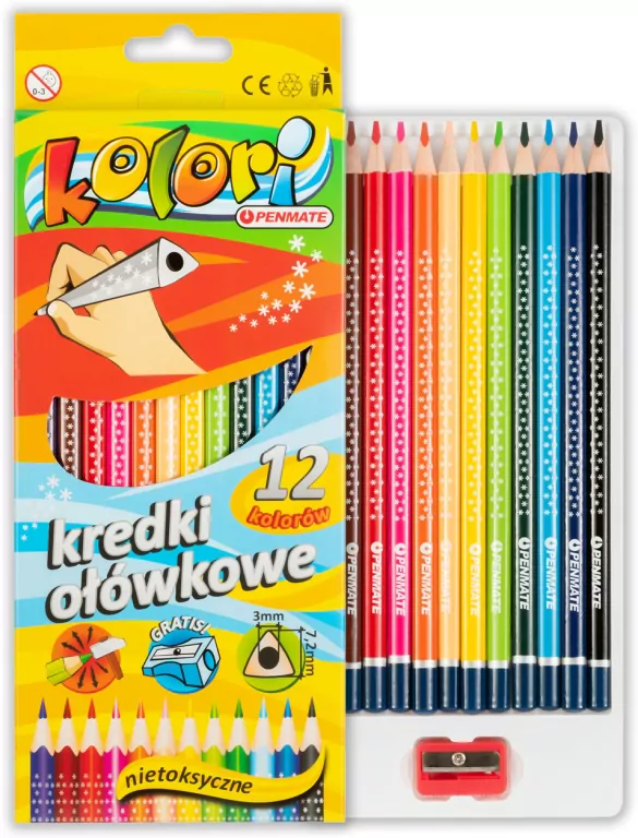 Kredki Premium Kolori 12 kolorów PENMATE - tantis.pl