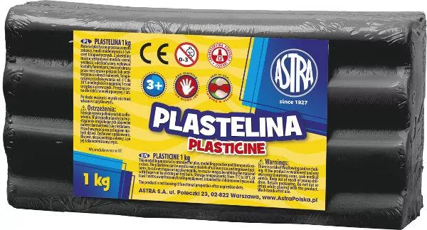 Plastelina 1kg czarna ASTRA 303111024 - tantis.pl