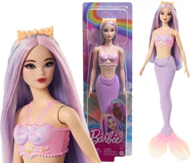 Barbie Lalka Syrenka Fioletowy ogon - tantis.pl