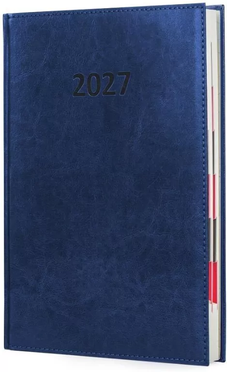 Kalendarz 2027 A4 Agenda Dzienny Granatowy - tantis.pl