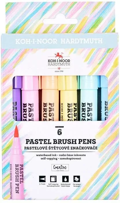 Markery pędzelkowe pastel 6 kolorów - tantis.pl