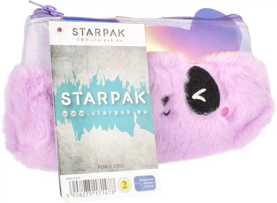 Piórnik saszetka pluszowy Violet Bear - tantis.pl