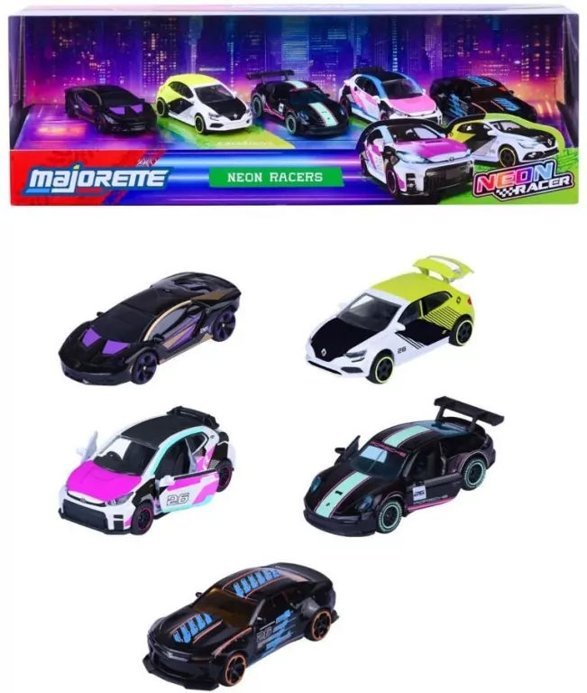 Majorette Neon Racer 5-pak - tantis.pl