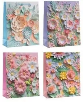 Torebka ozdobna 18x23x8cm Kwiaty MIX - tantis.pl