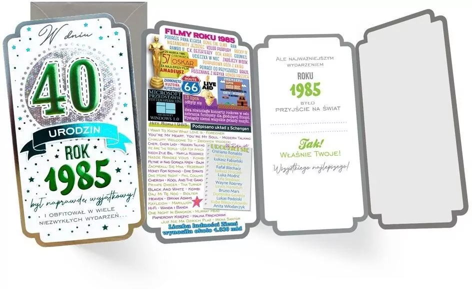 Karnet urodziny 40 - tantis.pl