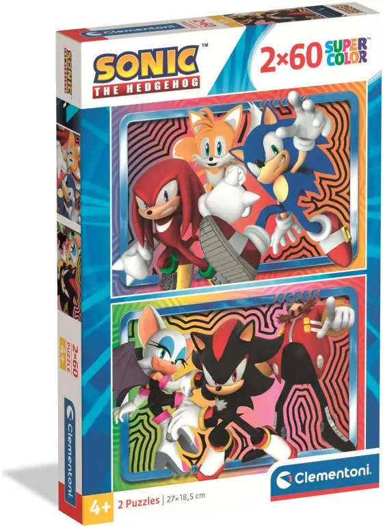 Puzzle 2 x 60 Super Color. Sonic - tantis.pl
