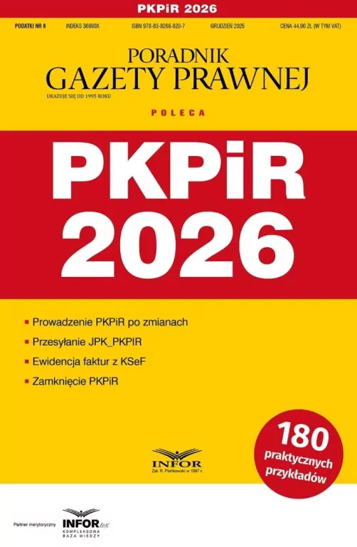 PKPiR 2026. Podatki 8/2025 - tantis.pl