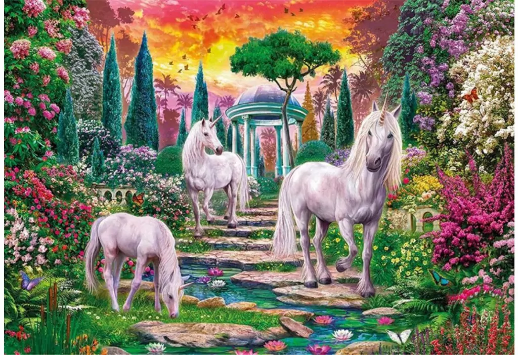 Clementoni. Puzzle 2000. HQ Classical Garden Unicorns - tantis.pl