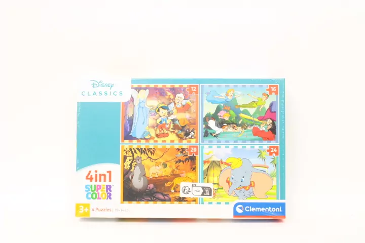 Clementoni. Puzzle 4w1. Super Kolor. Disney Classic - tantis.pl