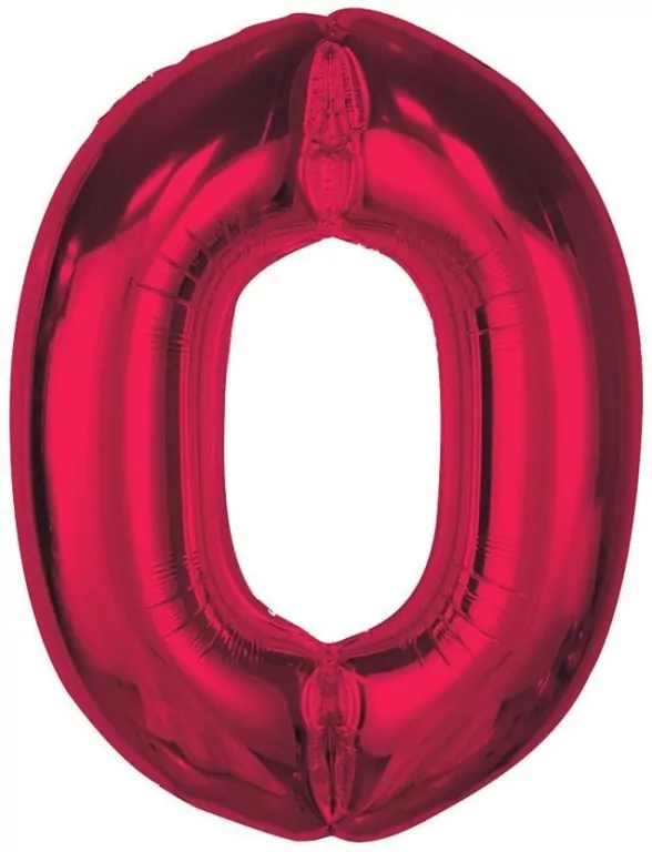 Balon foliowy cyfra 0 czerwona Smart 92cm - tantis.pl