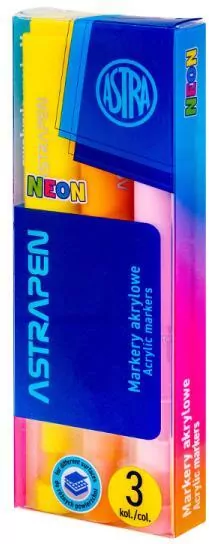 Markery trójkątne akrylowe Astrapen Neon 3 kolory - tantis.pl
