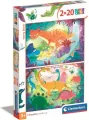 Clementoni. Puzzle 2w1. Funny Dinos. Śmieszne dinozaury - tantis.pl