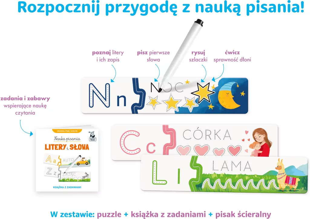 Kapitan Nauka. Litery i słowa. Książka + puzzle - tantis.pl