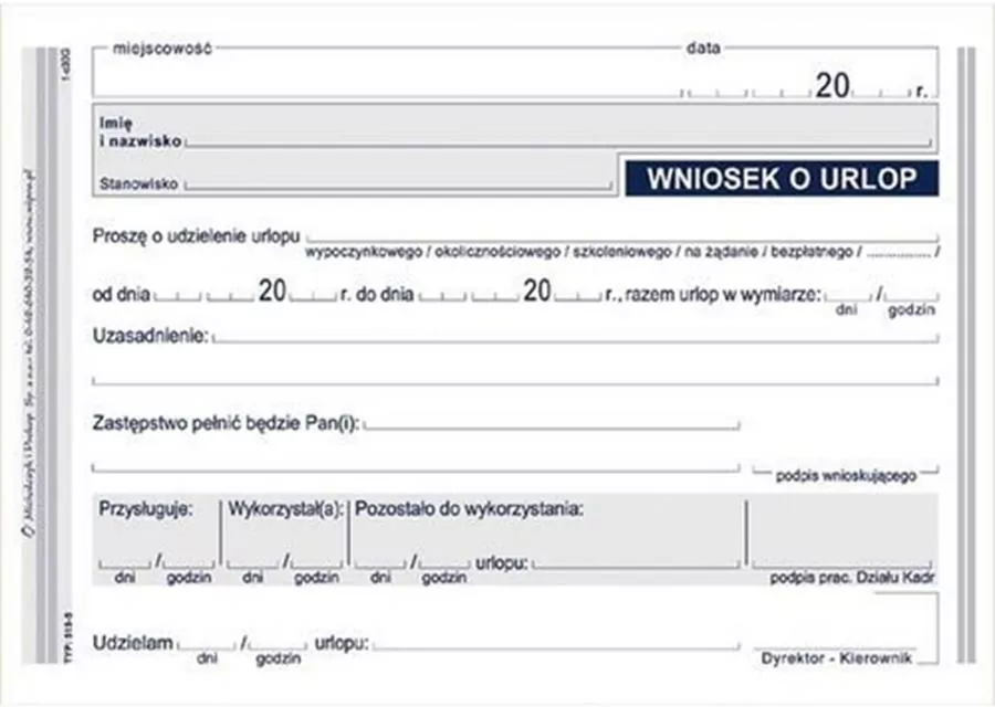 Wniosek o urlop 515-5 - tantis.pl