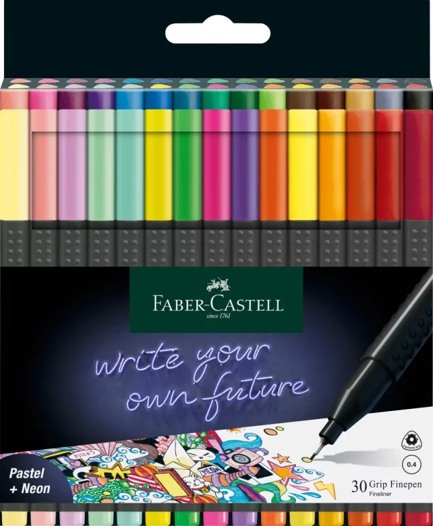 Cienkopisy Grip 30 kolorów FABER CASTELL - tantis.pl