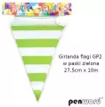 Girlanda flagi w paski zielona 27.5cmx10m - tantis.pl