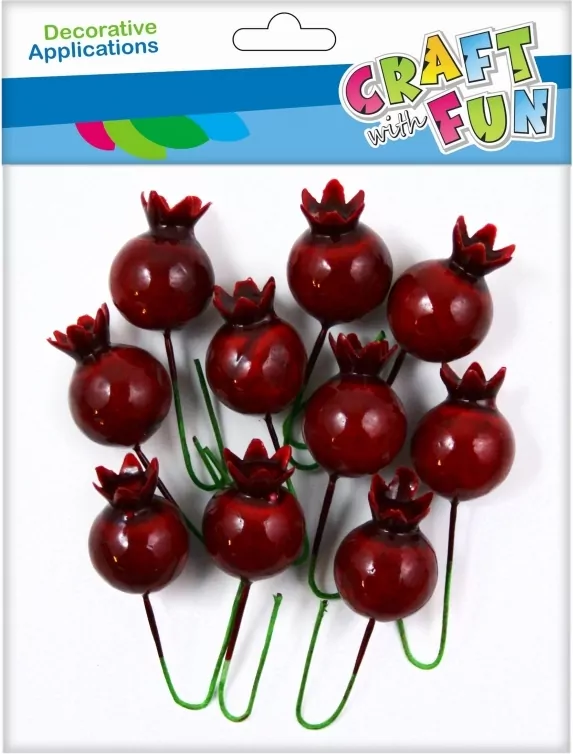 Owoc dzikiej róży na druciku 1,8cm 10szt - tantis.pl