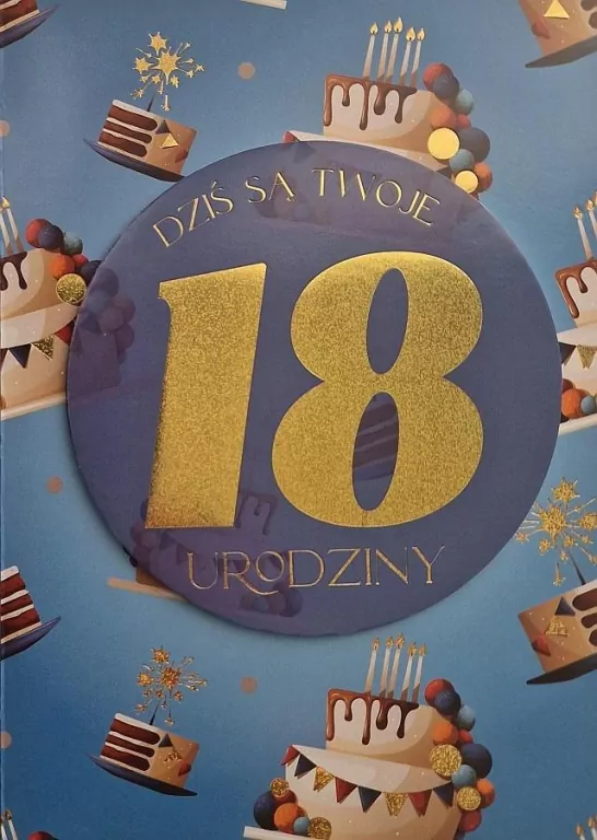 Karnet Urodziny 18 męskie - tantis.pl