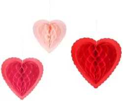 Dekoracje papierowe honeycomb Serca 20-30cm