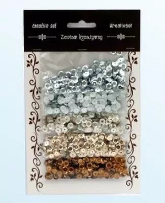Zestaw cekiny srebrno brązowe 6mm, 30g - tantis.pl