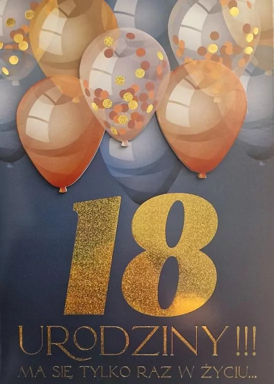 Karnet Urodziny 18 męskie - tantis.pl