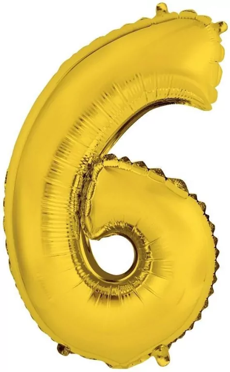Balon foliowy 6 złoty 35cm - tantis.pl