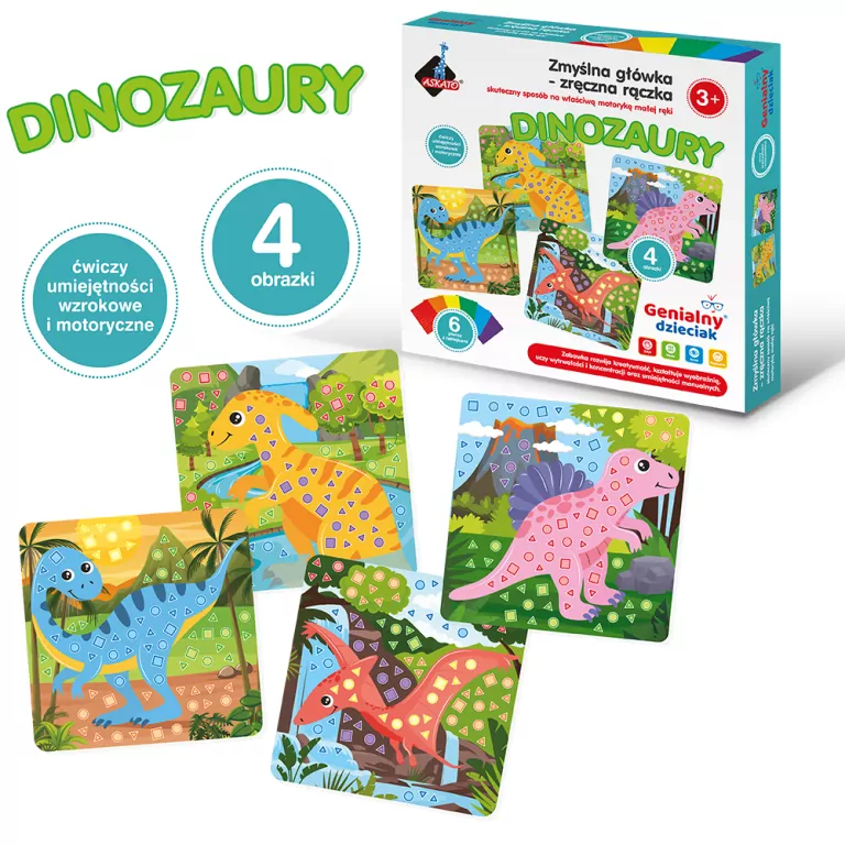 Dinozaury. Zmyślna główka- zręczna rączka. Genialny dzieciak - tantis.pl