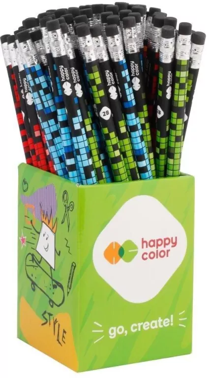 Ołówek z gumką 2B Pixi Blox  HAPPY COLOR - tantis.pl