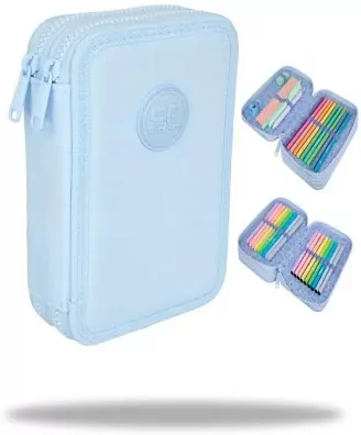 Piórnik 2-komorowy z wyposażeniem Coolpack Jumper 2 pastel powde błękit - tantis.pl